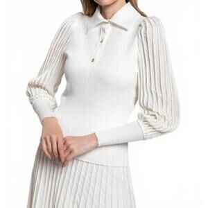 NEW MARIA PAVAN swarovski top and skirt set in cream